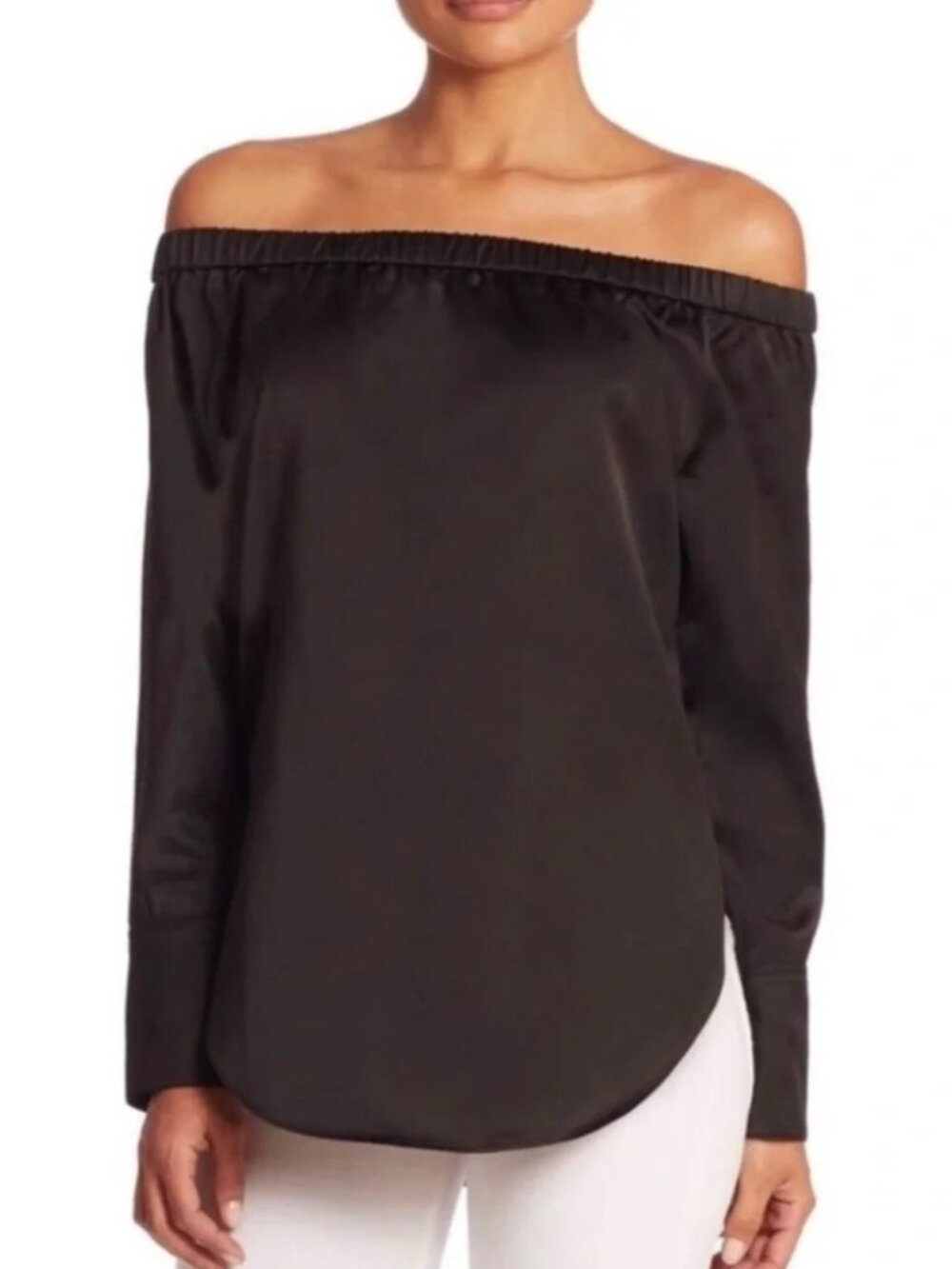 Rag & Bone Greta Top in Solid Black Sz S